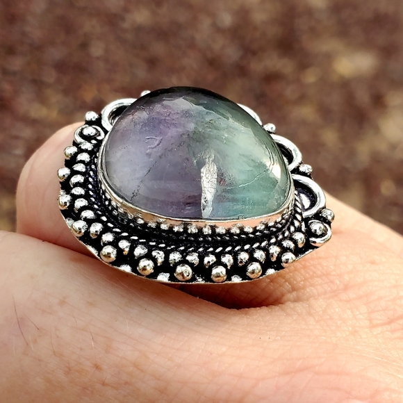 New Fluorite 925 Silver Ring. - Picture 11 of 14